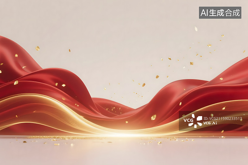 【AI数字艺术】金红色节日庆典背景图片素材