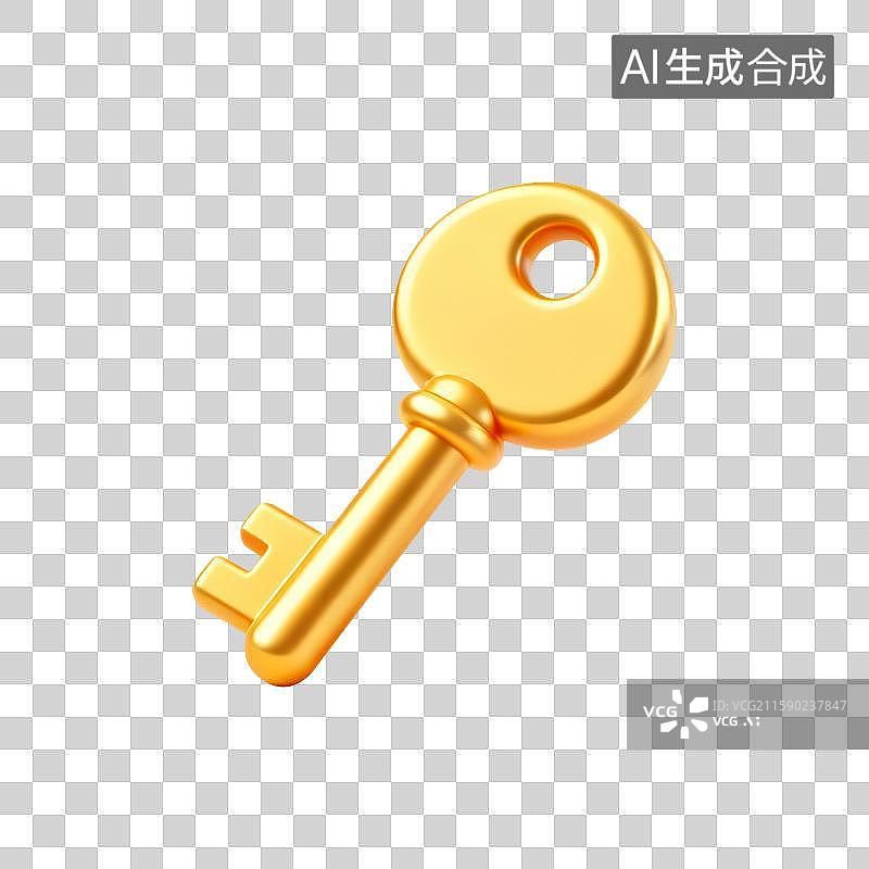 【AI数字艺术】金钥匙3D元素图片素材