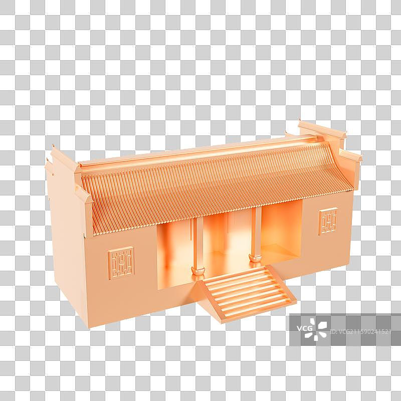 3D立体湖南长沙地标建筑长沙元素岳麗书院图片素材