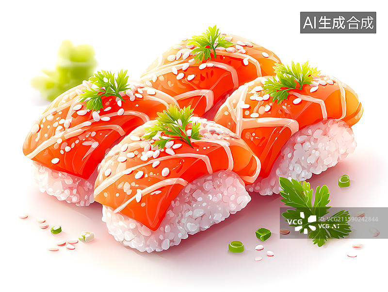【AI数字艺术】可爱的卡通寿司饭团图片素材