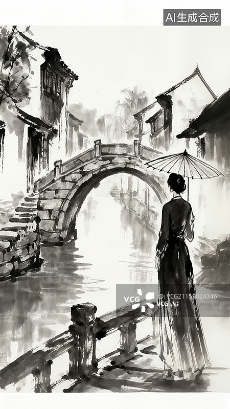 【AI数字艺术】江南仕女图图片素材
