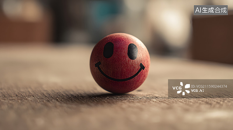 【AI数字艺术】微笑脸的红色小球图片素材