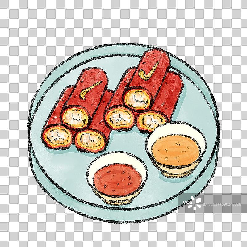 广州美食插画-红米肠图片素材
