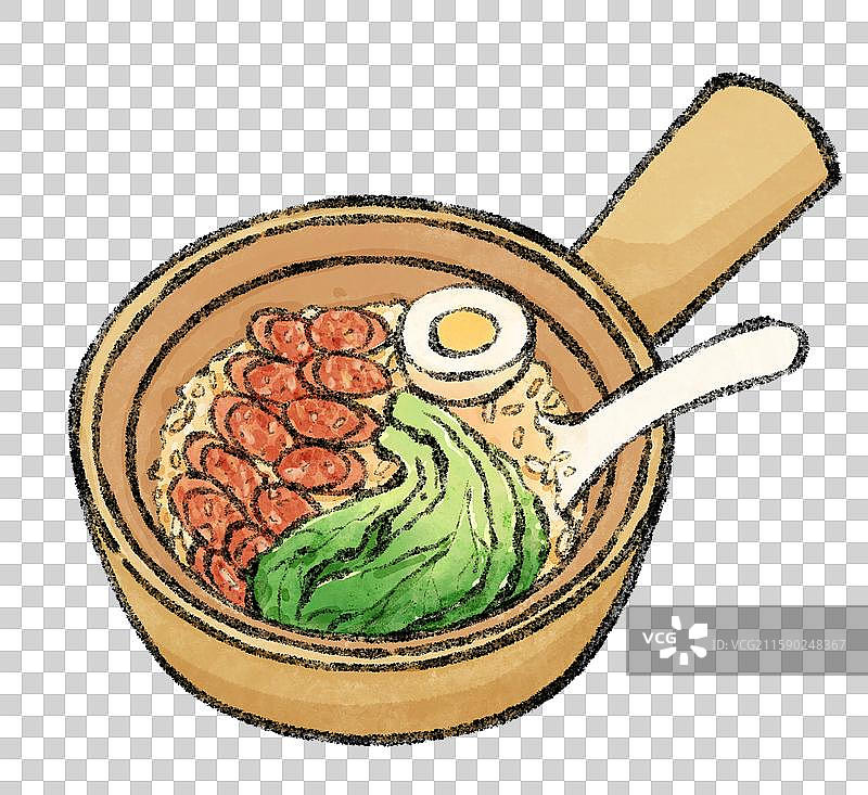 广州美食插画-煲仔饭图片素材