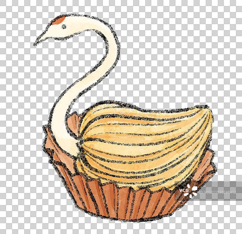 广州美食插画-天鹅榴莲酥图片素材