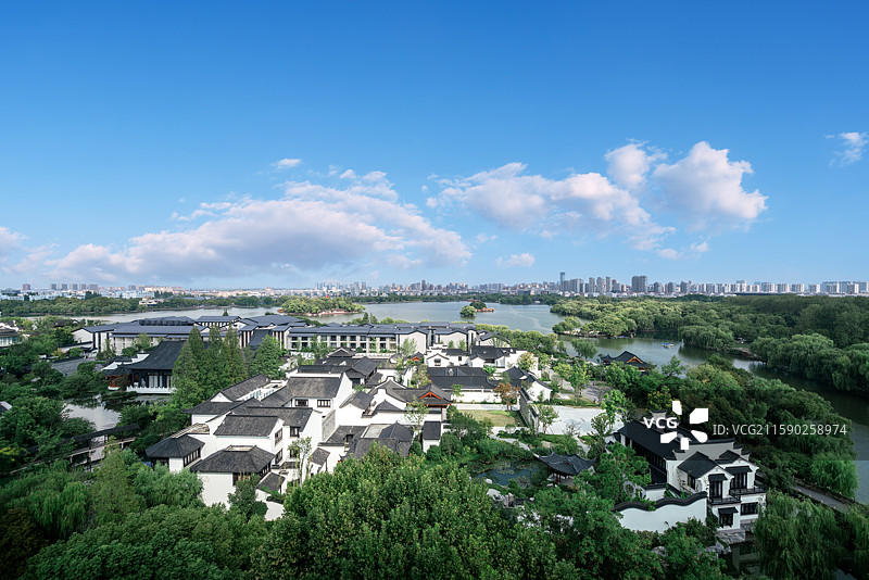 嘉兴南湖风景区园林建筑延时视频图片素材