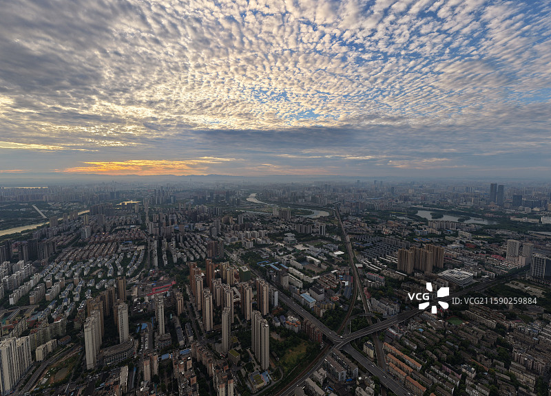 长沙市区全景 日出图片素材