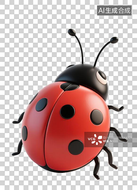 【AI数字艺术】3D三维七星瓢虫昆虫图片素材