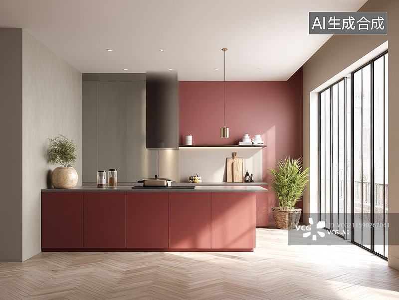 【AI数字艺术】现代简约厨房设计图片素材