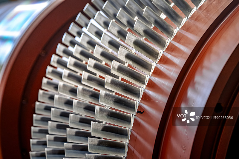 国产燃气轮机 汽轮机叶片 发电站热电转换电气装备 流体力学工业皇冠 上海临港新质生产力保障能源安全图片素材