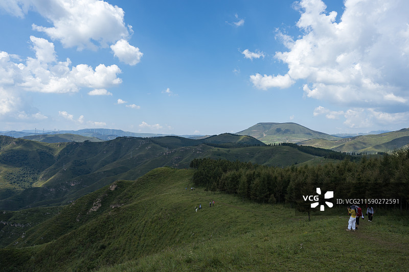 饮牛渠，北京周边最新网红景点，高山草甸，田园村庄图片素材