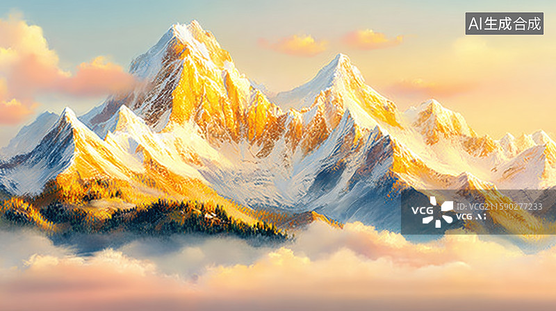 【AI数字艺术】梦幻山林：自然奇观与色彩斑斓的仙境图片素材