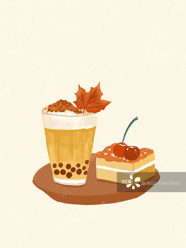 秋天的第一杯奶茶图片素材