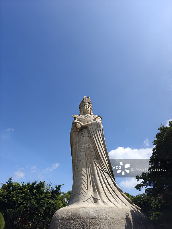 莆田湄洲岛-妈祖文化园-妈祖石像图片素材