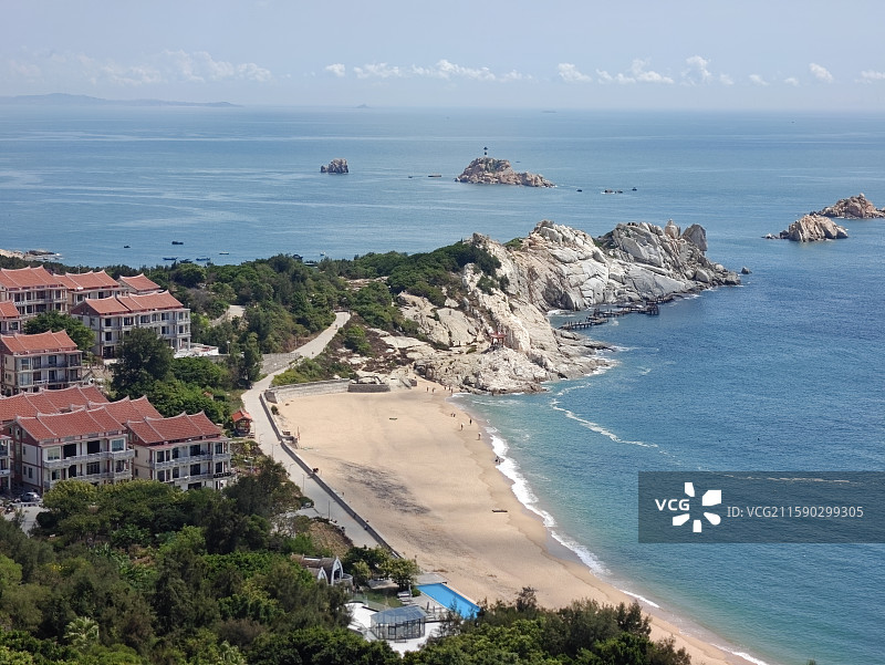 莆田湄洲岛-湄屿潮音+牛头尾沙滩图片素材