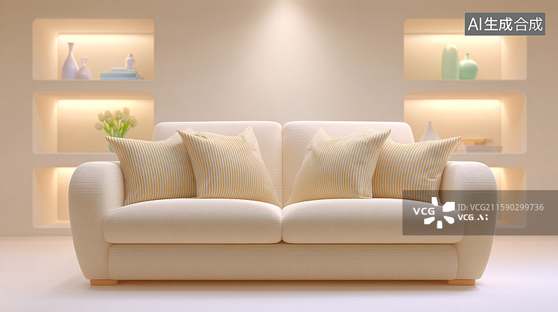 【AI数字艺术】现代舒适沙发背景图片素材