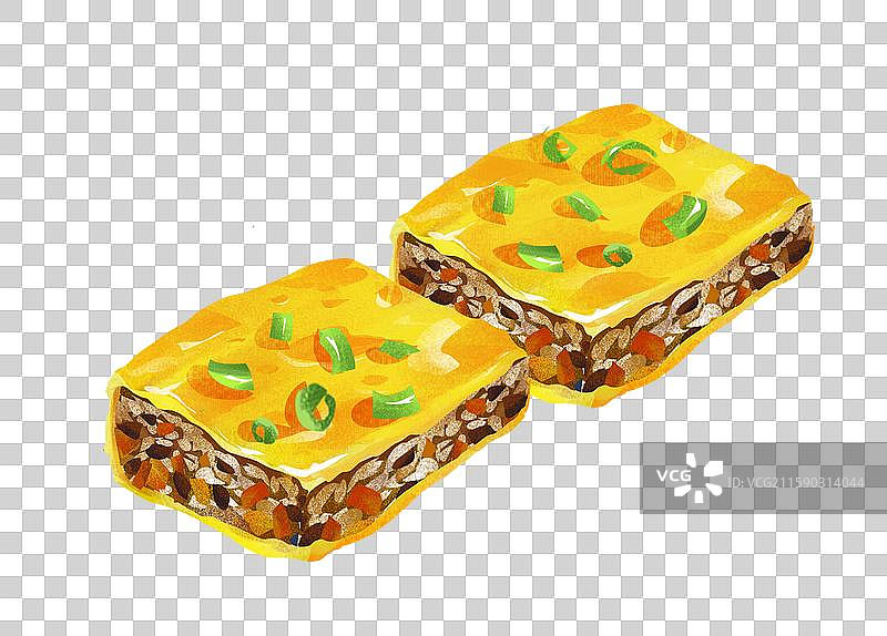 武汉特色小吃美食插画- 三鲜豆皮图片素材