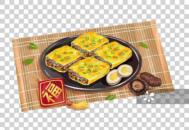 武汉特色小吃美食插画- 三鲜豆皮图片素材