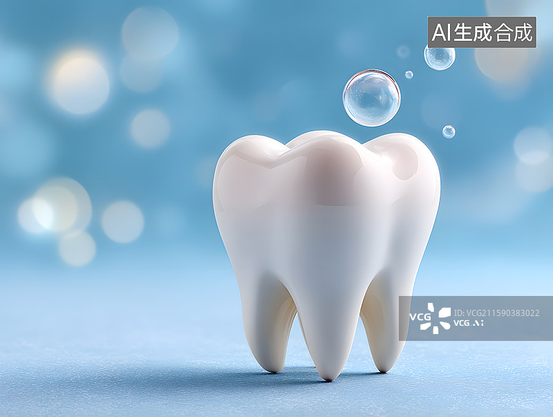 【AI数字艺术】一颗洁白的牙齿模型图片素材
