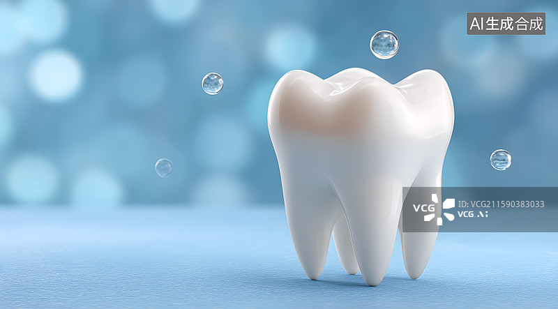 【AI数字艺术】一颗洁白的牙齿模型图片素材
