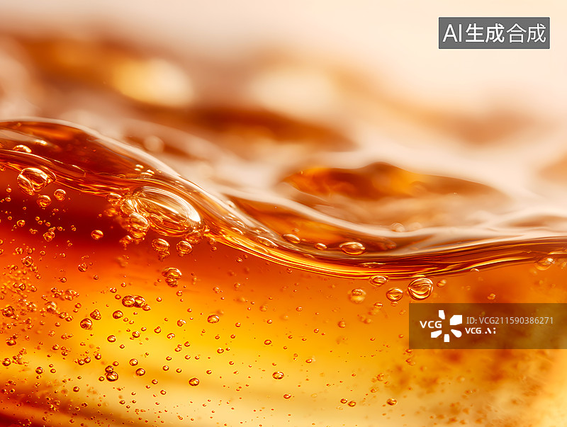 【AI数字艺术】流动的食用油特写图片素材