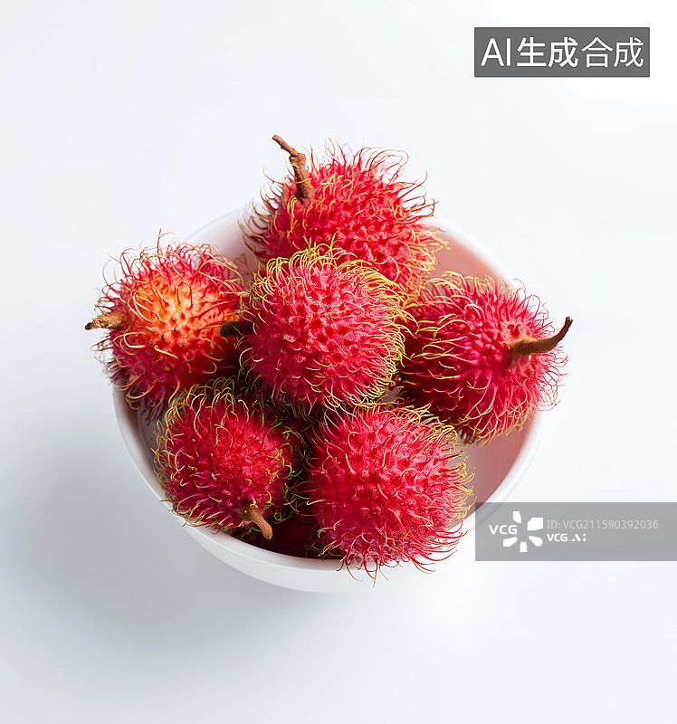 【AI数字艺术】一碗红毛丹图片素材