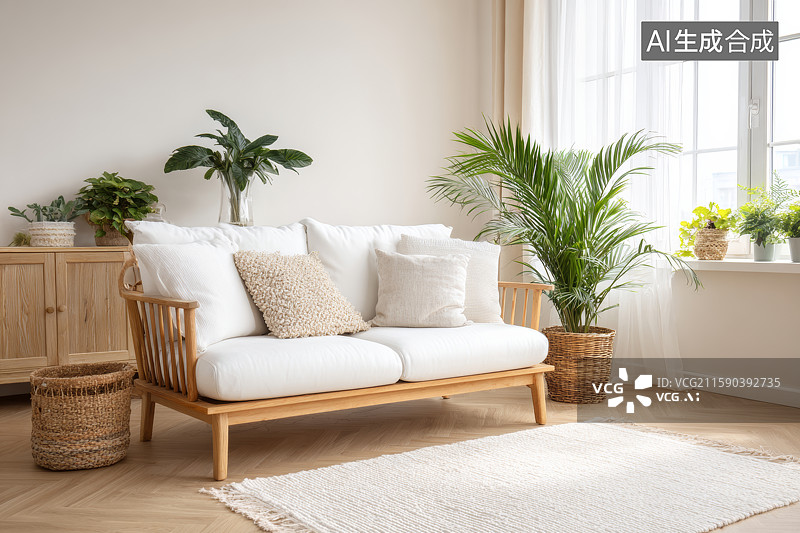 【AI数字艺术】现代简约风格客厅图片素材