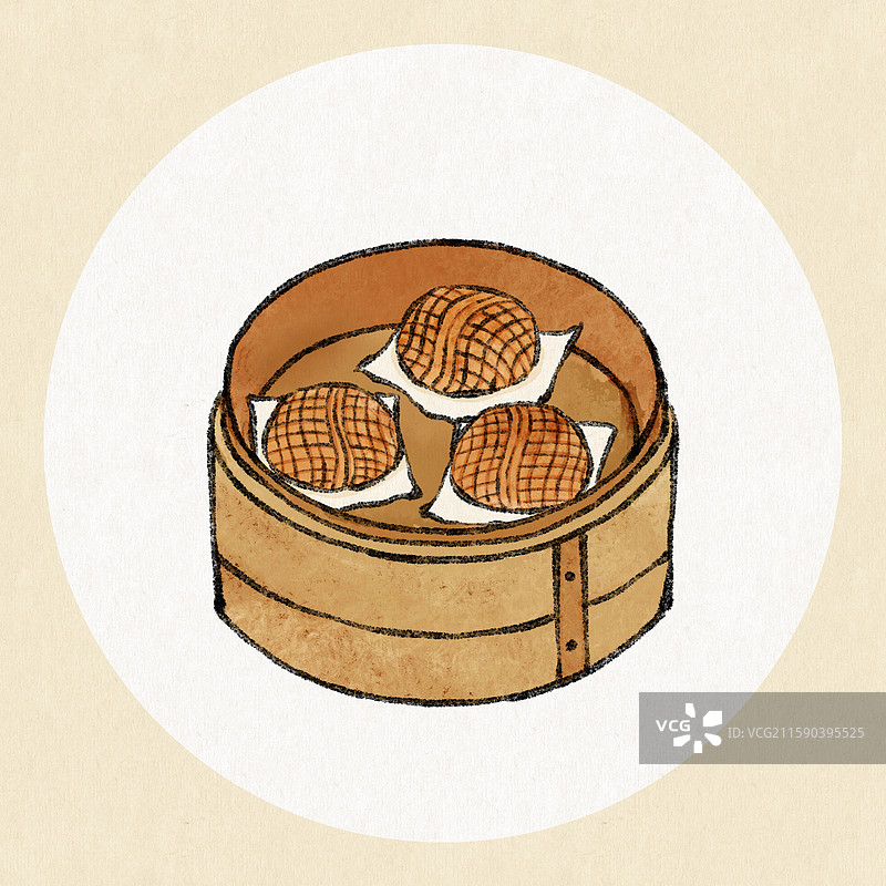 广州美食插画-核桃包图片素材