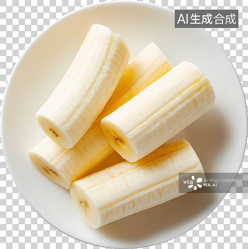 【AI数字艺术】一盘剥了皮的香蕉图片素材