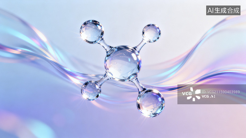 【AI数字艺术】透明分子结构图像图片素材