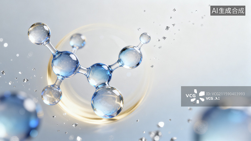 【AI数字艺术】透明分子结构图像图片素材