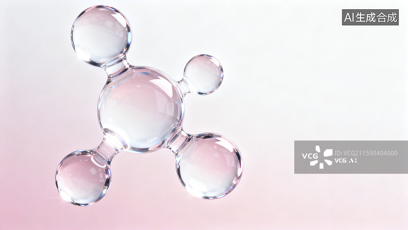 【AI数字艺术】透明分子结构图像图片素材