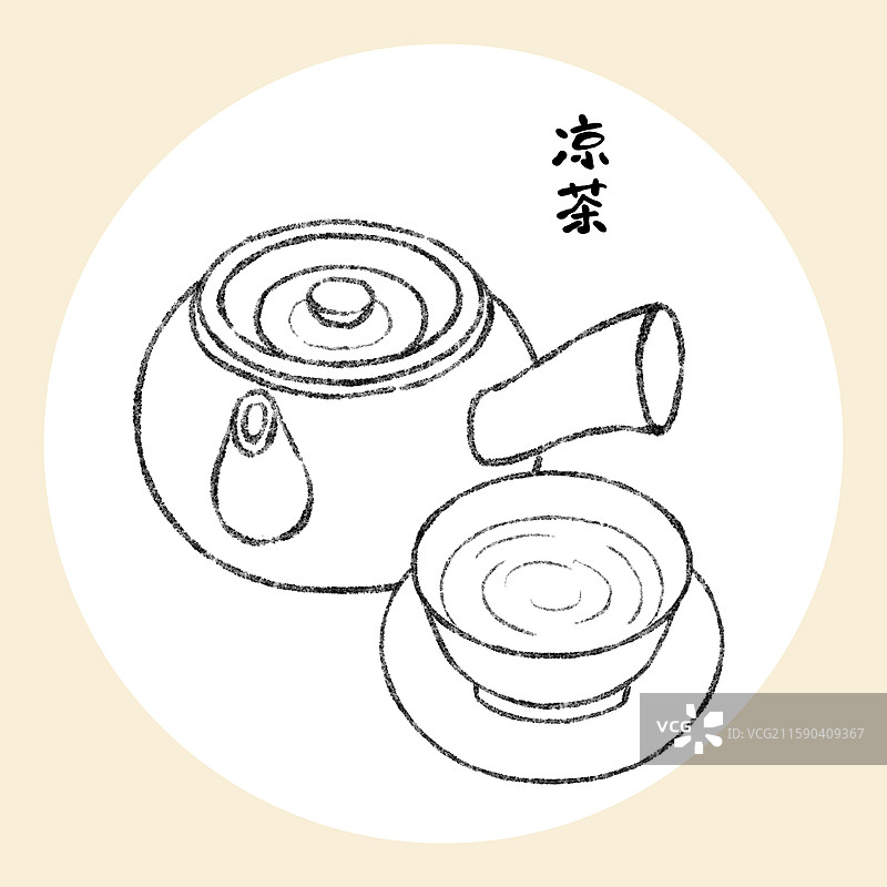 广州美食插画-凉茶图片素材