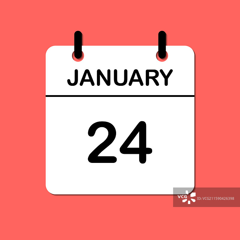 简约设计的1月24日日历图标图片素材