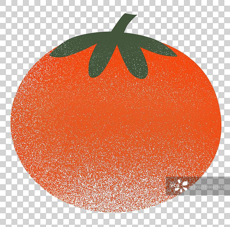 弥散风红色柿子水果元素图片素材