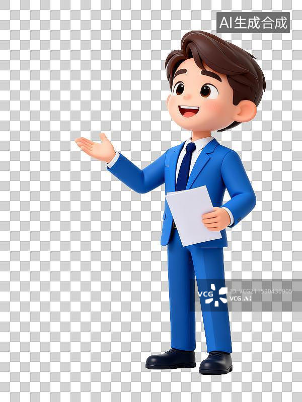 【AI数字艺术】3D免抠元素，帅气的商务男孩图片素材