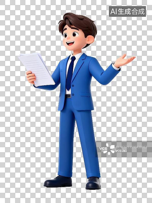 【AI数字艺术】3D免抠元素，帅气的商务男孩图片素材