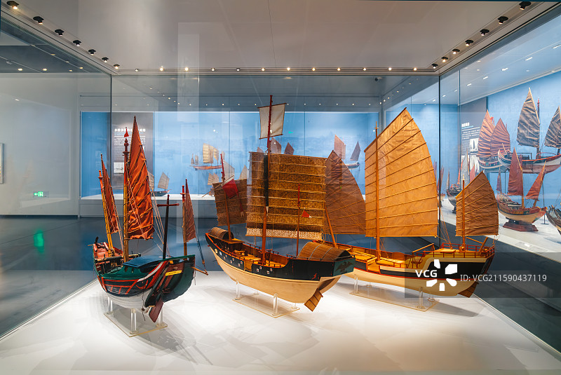 泉州海外交通史博物馆中国传统木帆船模型展厅（台湾船、新安沉船、泉州商船）图片素材
