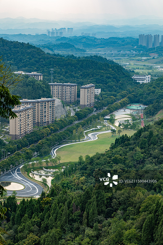 宜昌点军区城市鸟瞰图图片素材