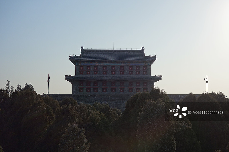 河北省秦皇岛市山海关古城山海关长城：天下第一关箭楼镇东楼图片素材