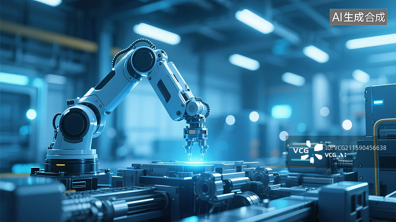 【AI数字艺术】工业机器人在生产线上的精准操作图片素材