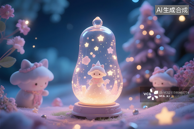 【AI数字艺术】星光瓶中的梦幻童话图片素材