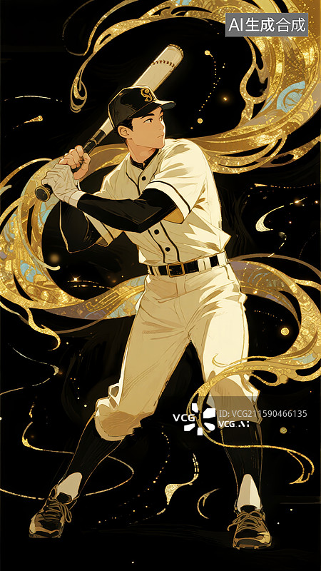 【AI数字艺术】棒球运动员投球瞬间图片素材