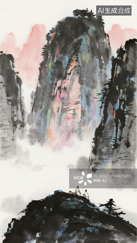 【AI数字艺术】山水画意境图片素材