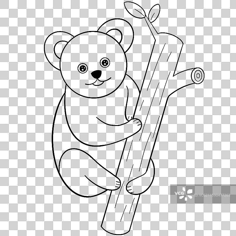 可爱小浣熊动物黑白线条素材图片素材