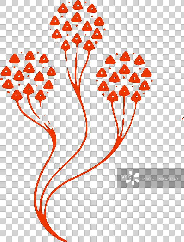 传统图案，剪纸艺术，花 装饰 点缀图片素材