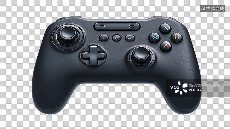 【AI数字艺术】黑色游戏手柄正面展示图片素材