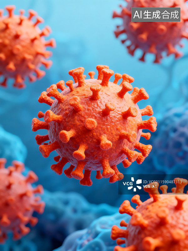 【AI数字艺术】3D冠状病毒插画图片素材