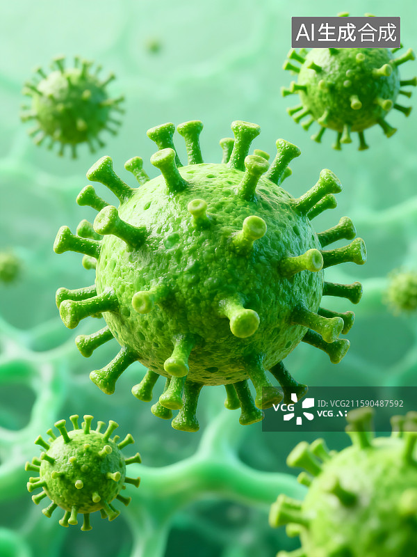【AI数字艺术】3D冠状病毒插画图片素材