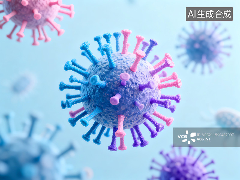 【AI数字艺术】3D冠状病毒插画图片素材